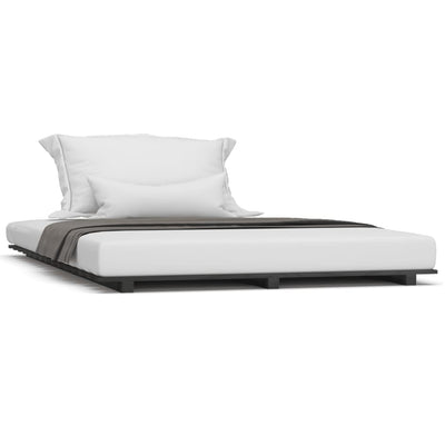 vidaXL Bed Frame without Mattress Black 150x200 cm Solid Wood Pine