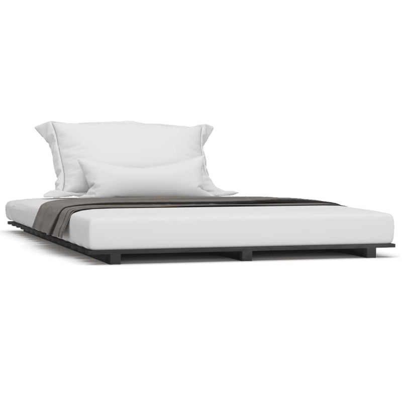 vidaXL Bed Frame without Mattress Black 150x200 cm Solid Wood Pine
