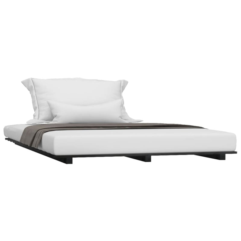 vidaXL Bed Frame without Mattress Black 150x200 cm Solid Wood Pine