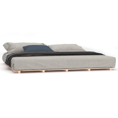 vidaXL Bed Frame without Mattress Black 183x203 cm King Solid Wood Pine