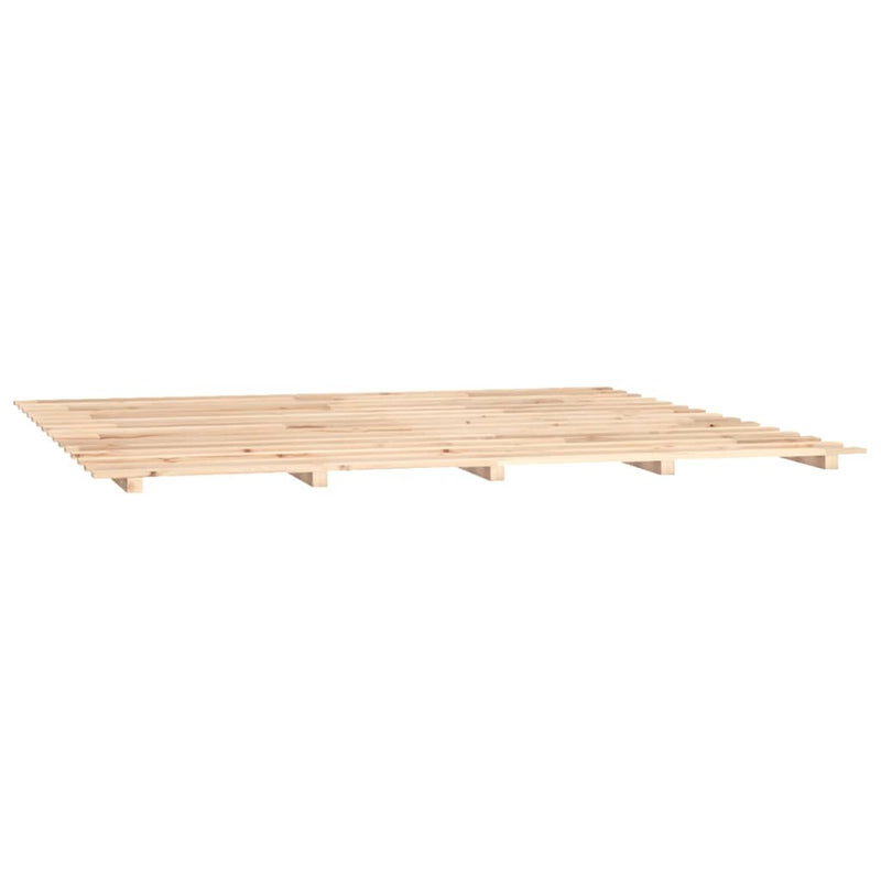 vidaXL Bed Frame without Mattress Black 183x203 cm King Solid Wood Pine