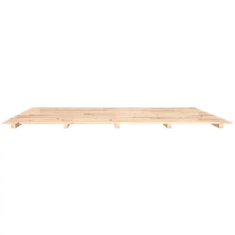 vidaXL Bed Frame without Mattress Black 183x203 cm King Solid Wood Pine