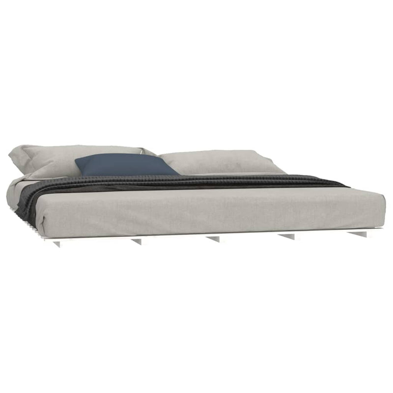 vidaXL Bed Frame without Mattress Black 183x203 cm King Solid Wood Pine