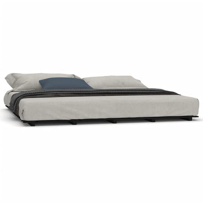 vidaXL Bed Frame without Mattress Black 183x203 cm King Solid Wood Pine