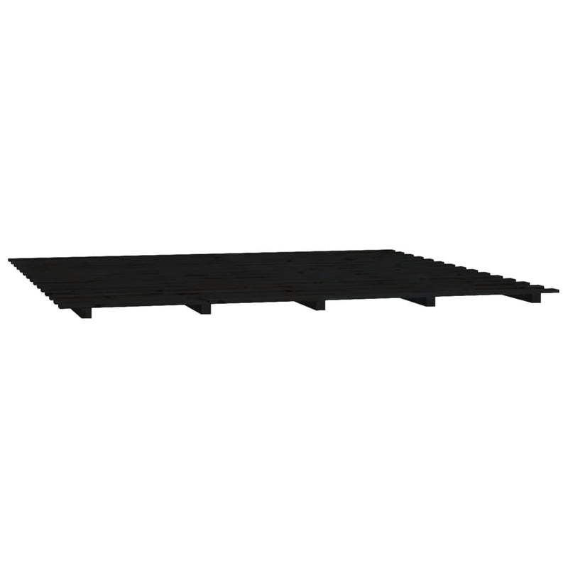 vidaXL Bed Frame without Mattress Black 183x203 cm King Solid Wood Pine