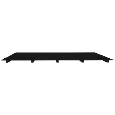 vidaXL Bed Frame without Mattress Black 183x203 cm King Solid Wood Pine