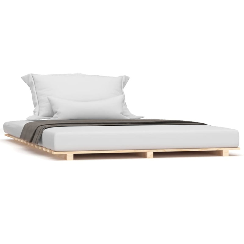 vidaXL Bed Frame without Mattress Black 135x190 cm Solid Wood Pine
