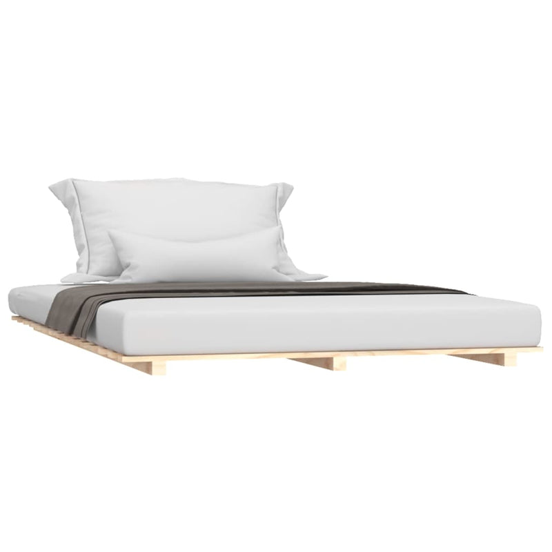 vidaXL Bed Frame without Mattress Black 135x190 cm Solid Wood Pine