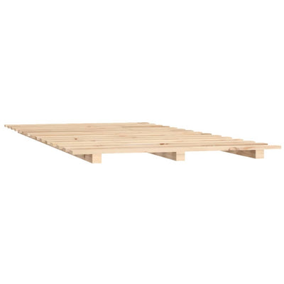 vidaXL Bed Frame without Mattress Black 135x190 cm Solid Wood Pine