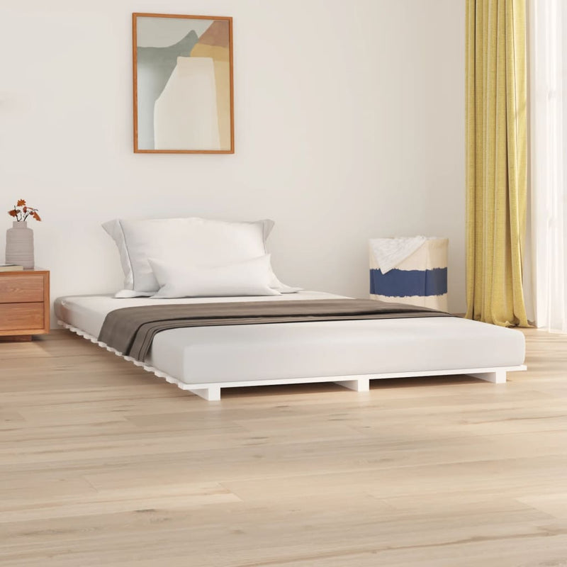 vidaXL Bed Frame without Mattress Black 135x190 cm Solid Wood Pine