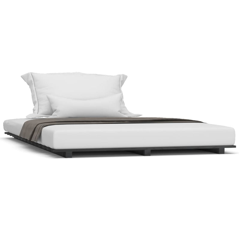 vidaXL Bed Frame without Mattress Black 135x190 cm Solid Wood Pine