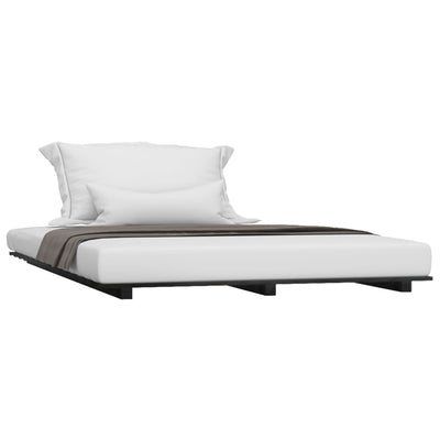 vidaXL Bed Frame without Mattress Black 135x190 cm Solid Wood Pine