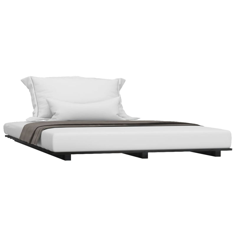 vidaXL Bed Frame without Mattress Black 135x190 cm Solid Wood Pine