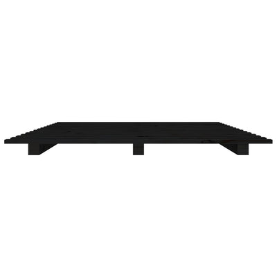 vidaXL Bed Frame without Mattress Black 135x190 cm Solid Wood Pine