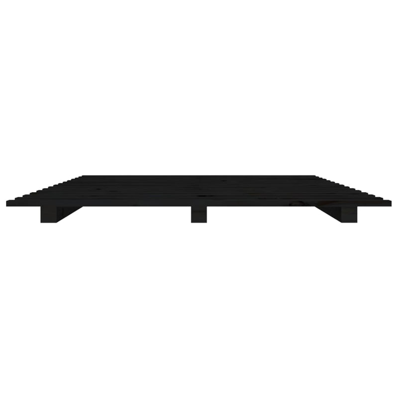 vidaXL Bed Frame without Mattress Black 135x190 cm Solid Wood Pine