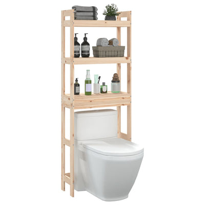 vidaXL Toilet Rack Black 63x26x171 cm Solid Wood Pine