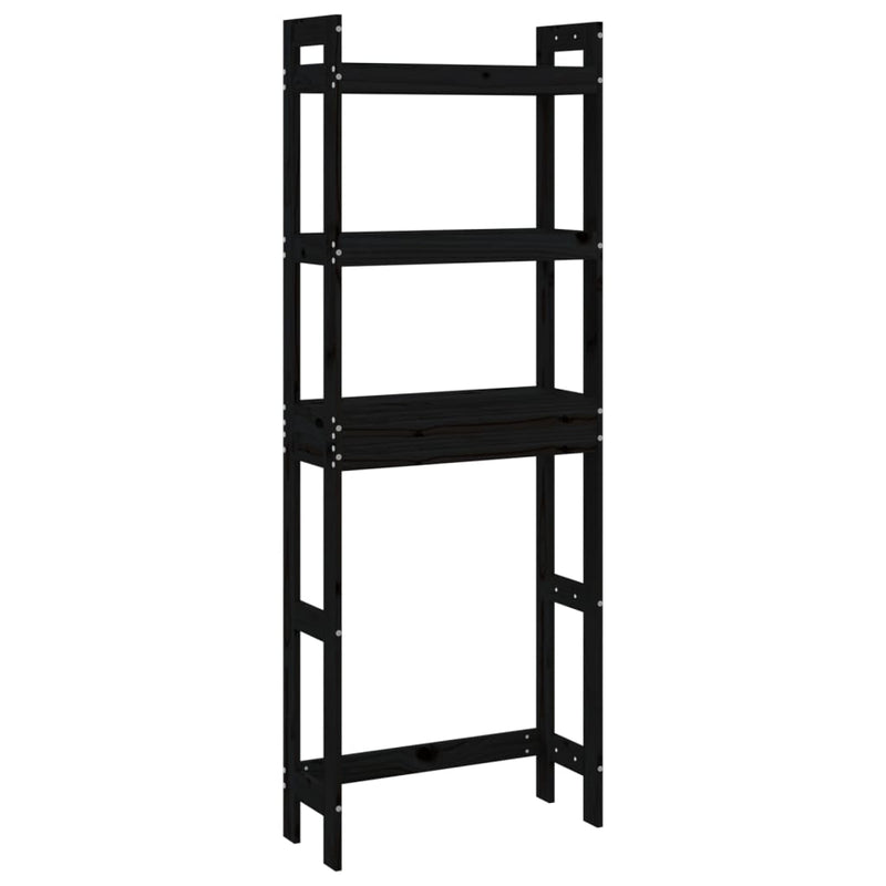 vidaXL Toilet Rack Black 63x26x171 cm Solid Wood Pine