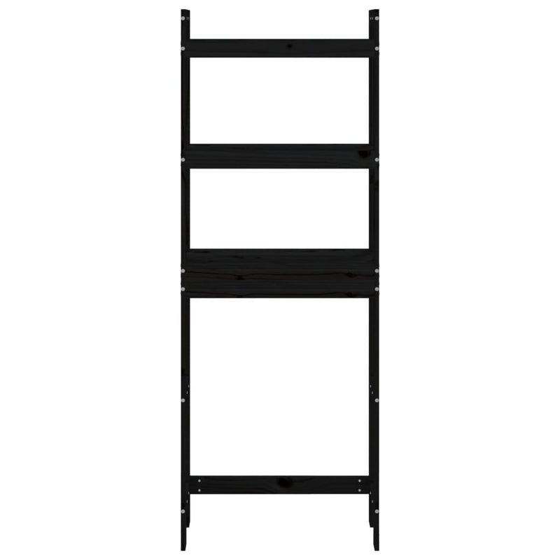 vidaXL Toilet Rack Black 63x26x171 cm Solid Wood Pine