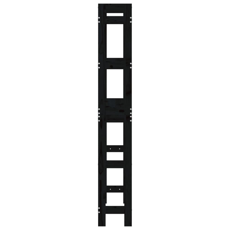 vidaXL Toilet Rack Black 63x26x171 cm Solid Wood Pine