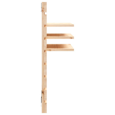 vidaXL Wall-mounted Bedside Shelves 2 pcs Black Solid Wood Pine