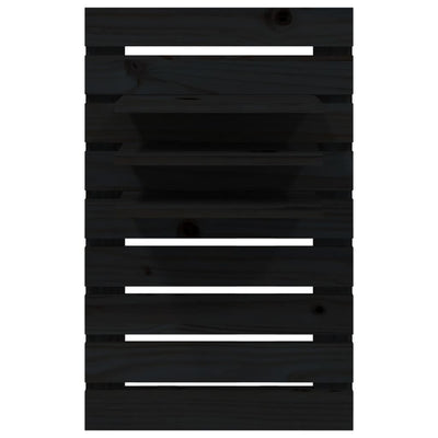 vidaXL Wall-mounted Bedside Shelves 2 pcs Black Solid Wood Pine