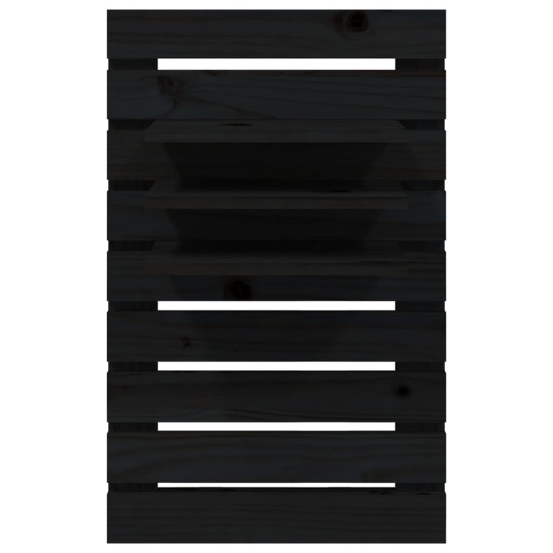 vidaXL Wall-mounted Bedside Shelves 2 pcs Black Solid Wood Pine