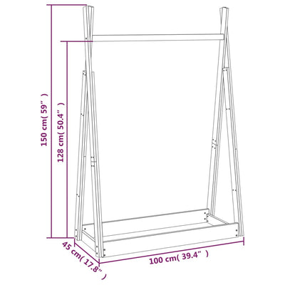 vidaXL Clothes Rack 100x45x150 cm Solid Wood Pine