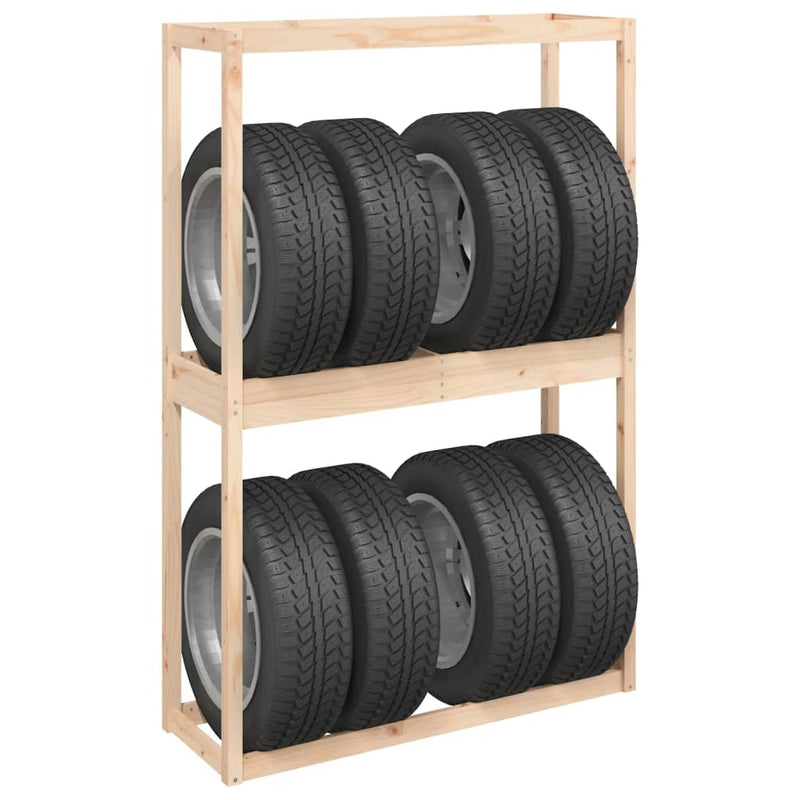 vidaXL Tire Rack Black 120x40x180 cm Solid Wood Pine