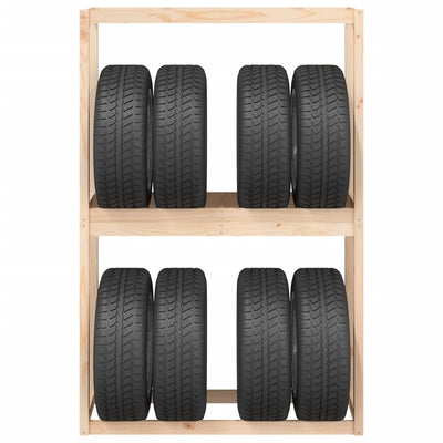 vidaXL Tire Rack Black 120x40x180 cm Solid Wood Pine