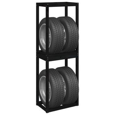 vidaXL Tire Rack 63x40x180 cm Solid Wood Pine