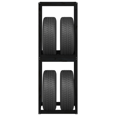 vidaXL Tire Rack 63x40x180 cm Solid Wood Pine