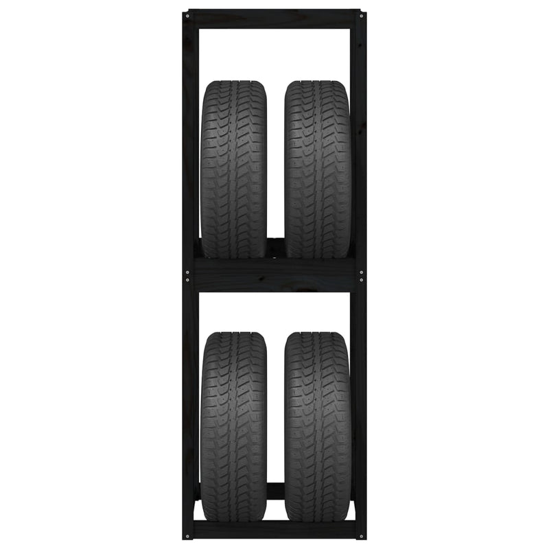 vidaXL Tire Rack 63x40x180 cm Solid Wood Pine
