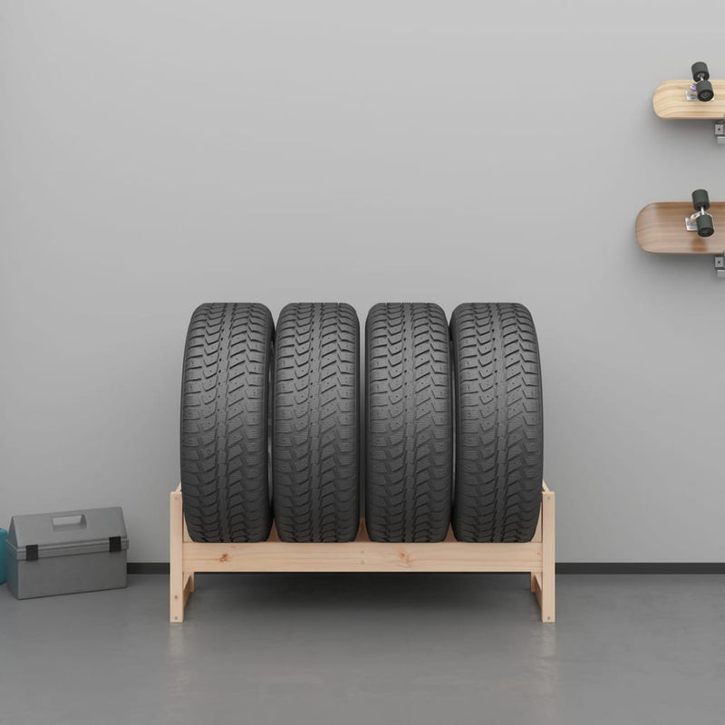 vidaXL Tire Rack 120x40x40 cm Solid Wood Pine
