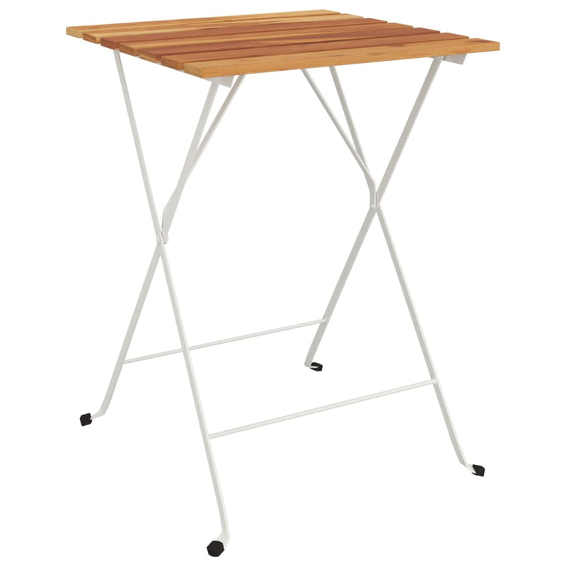 vidaXL Folding Bistro Table 100x54x71 cm Solid Wood Acacia and Steel