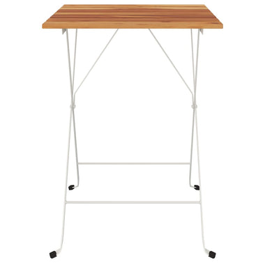 vidaXL Folding Bistro Table 100x54x71 cm Solid Wood Acacia and Steel