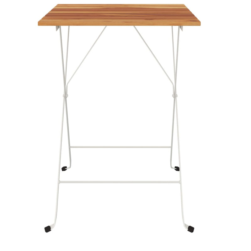 vidaXL Folding Bistro Table 100x54x71 cm Solid Wood Acacia and Steel