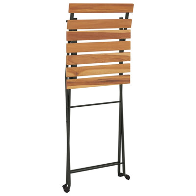 vidaXL 3 Piece Folding Bistro Set Solid Wood Teak and Steel