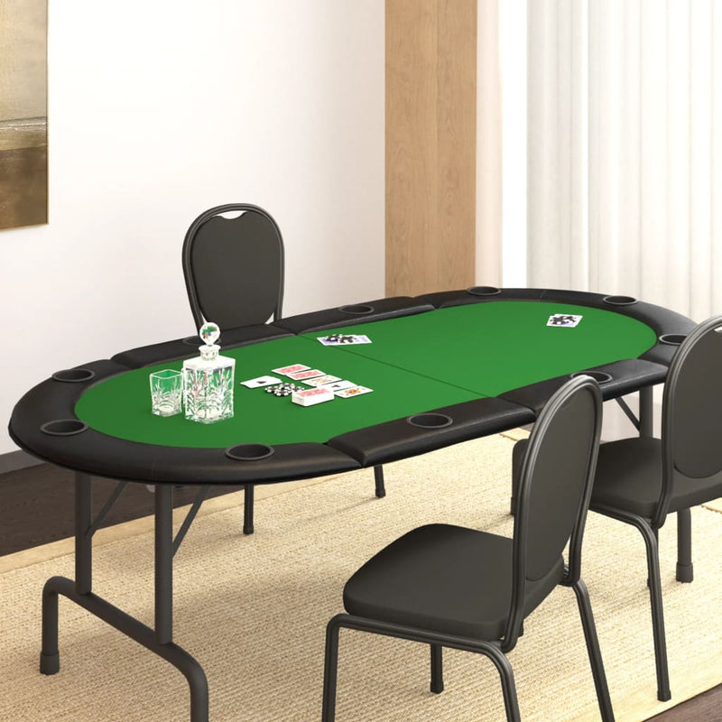 vidaXL 10-Player Folding Poker Tabletop Blue 208x106x3 cm