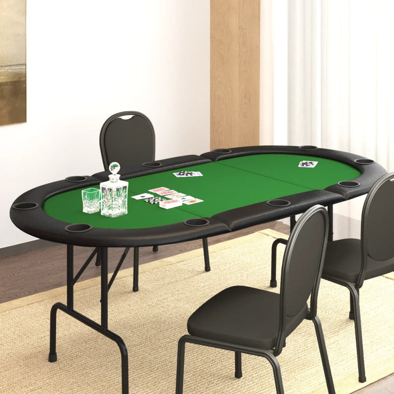 vidaXL 8-Player Folding Poker Table Blue 108x108x75 cm