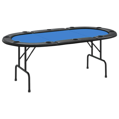 vidaXL 8-Player Folding Poker Table Blue 108x108x75 cm