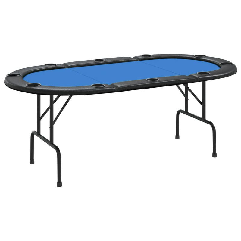 vidaXL 8-Player Folding Poker Table Blue 108x108x75 cm
