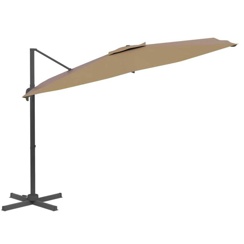vidaXL LED Cantilever Garden Parasol Anthracite 400x300 cm