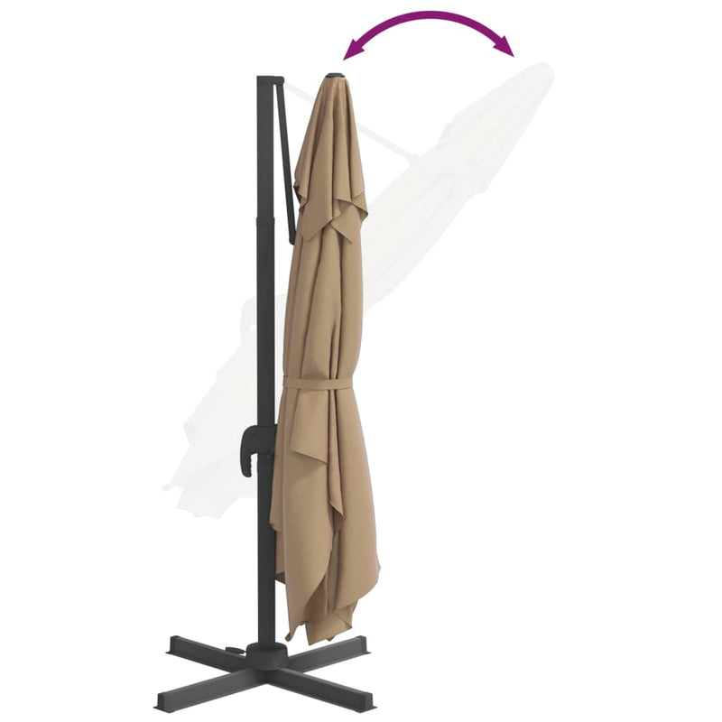 vidaXL LED Cantilever Garden Parasol Anthracite 400x300 cm