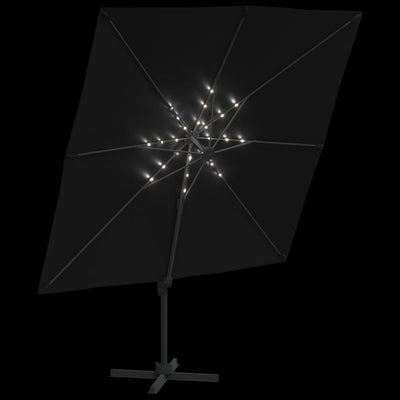 vidaXL LED Cantilever Garden Parasol Anthracite 400x300 cm