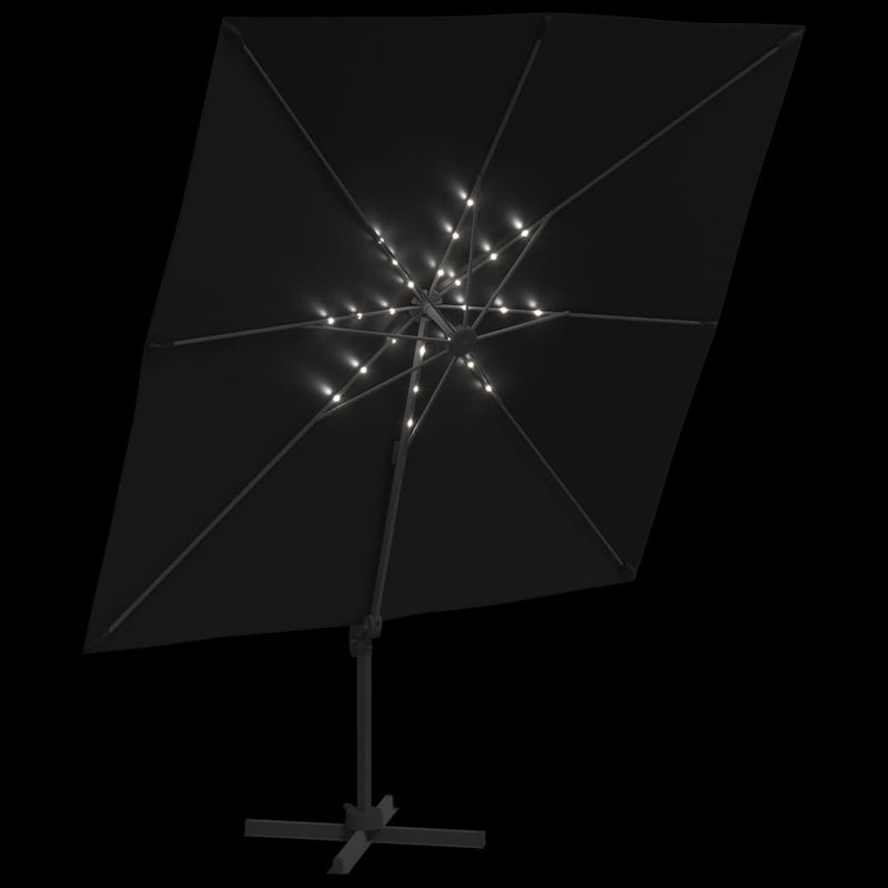 vidaXL LED Cantilever Garden Parasol Anthracite 400x300 cm