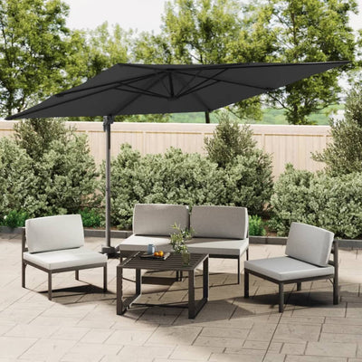 vidaXL LED Cantilever Garden Parasol Anthracite 400x300 cm