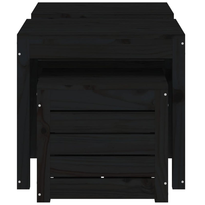 vidaXL 3 Piece Garden Box Set Black Solid Wood Pine