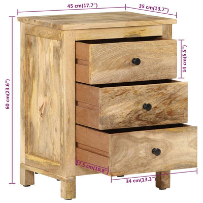 vidaXL Bedside Cabinet 45x35x60 cm Solid Wood Mango