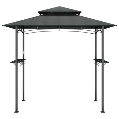 vidaXL BBQ Gazebo with Side Shelves Anthracite 240x150x243 cm Steel