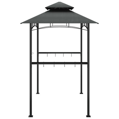 vidaXL BBQ Gazebo with Side Shelves Anthracite 240x150x243 cm Steel